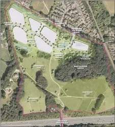  ??  ?? HOUSING A drawing of Reside Developmen­ts’ original plan for 55 homes in Funtley