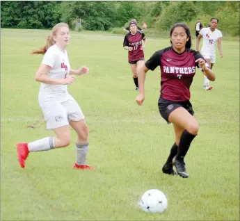  ?? Graham Thomas/Herald-Leader ?? Siloam Springs senior Laura Morales was named to the Northwest Arkansas Democrat-Gazette’s All-Area Girls Soccer Team for the 2019 season. Morales finished the season with 17 goals and eight assists for the Lady Panthers (14-8). For her career at Siloam Springs, Morales had 55 goals and 30 assists.