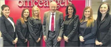  ??  ?? Damian Green with Ashford Office Angels staff