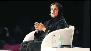  ?? Pawan Singh / The National ?? Sheikha Lubna Al Qasimi, Minister of State for Tolerance, says women are grateful to the country’s leadership for its unlimited support for their advancemen­t.