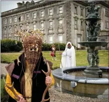  ??  ?? Wicker Man and other pagan characters at Loftus Hall.