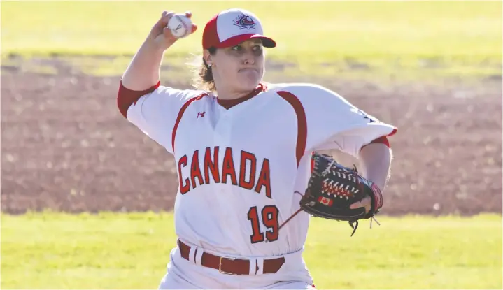  ?? — BASEBALL CANADA ?? National women’s baseball team veteran Amanda Asay wants to tell girls there is always a place for players who love the game and are willing to work hard.