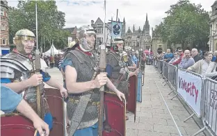  ?? ?? An image from Peterborou­gh’s Heritage Festival in Cathedral Square and the cathedral grounds in 2018