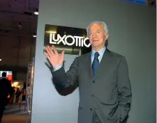  ??  ?? Numero uno Leonardo Del Vecchio, 83 anni, è fondatore di Luxottica. Nell’ottobre del 2018 si è compiuta la fusione con la francese Essilor. Del Vecchio è presidente esecutivo del nuovo gruppo