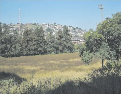  ?? ?? The state of the old soccer fields that lie below the cricket field at the Protea grounds in Northdale.