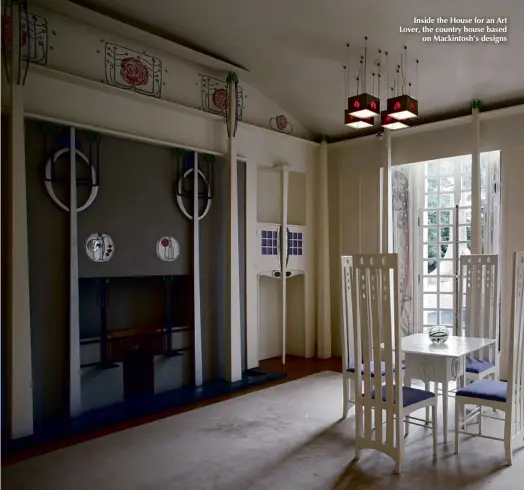  ??  ?? Inside the House for an Art Lover, the country house based on Mackintosh’s designs