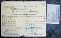  ??  ?? The Nazi occupation ID card and its photo of Helene