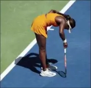  ?? ANDRES KUDACKI — THE ASSOCIATED PRESS ?? Sloane Stephens reacts during her match against Anastasija Sevastova, of Latvia, during the quarterfin­als of the U.S. Open tennis tournament Tuesday in New York.