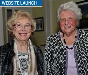  ??  ?? Margaret Phillips and Eva Molloy at the launch of the new website by Padraigín Ní Uallacháin held in the Granvue Hotel, Omeath.