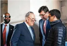  ?? Erin Schaff / New York Times ?? Senate Minority Leader Chuck Schumer, D-N.Y., had hoped to make a deal to keep the government open with President Donald Trump and said they “made good progress.”