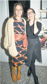  ?? ?? LEFT
Heidi Julavits, left, and Sloane Crosley, at the Rachel Comey store in SoHo neighbourh­ood of New York.