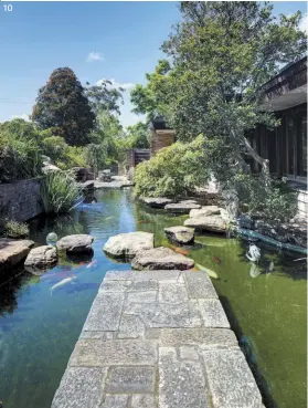  ??  ?? 10 A central courtyard includes a Japanese garden and a koi pond.
