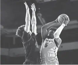  ?? ASHLEY LANDIS/AP ?? USC guard Bronny James (6) shoots against Stanford forward Maxime Raynaud during the first half on Saturday in Los Angeles.