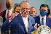  ?? Seth Wenig / Associated Press ?? Senate Majority Leader Chuck Schumer on Sunday called on the Justice Department to investigat­e the National Rifle Associatio­n for bankruptcy fraud.