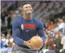  ?? MICHAEL AINSWORTH/ASSOCIATED PRESS FILE ?? Pelicans rookie Zion Williamson says he feels like he is in good shape as he prepares to help lead New Orleans’ eightgame push to make the NBA playoffs.