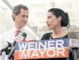  ?? AP ?? Huma Abedin and Anthony Weiner at a news conference in New York in July 2013.