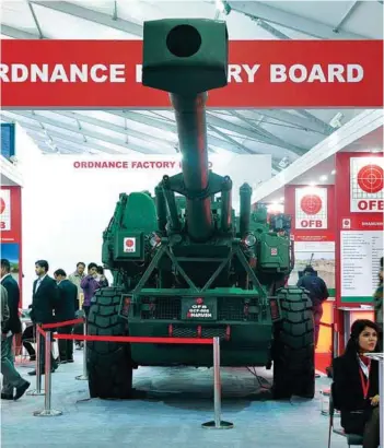  ?? PHOTOGRAPH: SP Guide Pubns ?? Dhanush 155mm/45-calibre gun