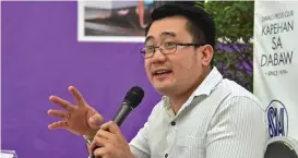  ?? FILE PHOTO/SUNSTAR DAVAO ?? ECOZONES. Mindanao Developmen­t Authority (Minda) public relations officer Adrian Tamayong said indigenous peoples will benefit more with the economic zone in a federal state.