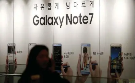  ?? REUTERS PIC ?? Samsung’s Galaxy Note 7s were permanentl­y scrapped in October following a global recall, roughly two months after the launch of the near US$900 devices.