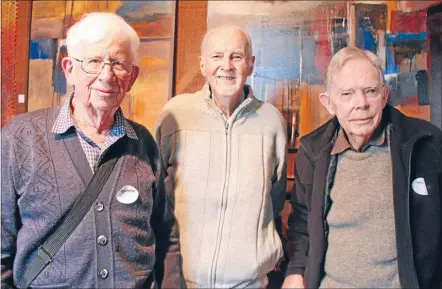  ?? Photo: TERESA HATTAN ?? HAPPY BIRTHDAY: Matamata Art Society members, from left, Jim Ayers, Jim Cotter and David Stanley at Mr Cotter’s 90th birthday celebratio­ns earlier this month. The trio played a large part in establishi­ng the society nearly 60 years ago.