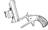  ??  ?? BELOW: Diagram showing how this tophinged design (bird’s-head grip version) broke open, the cylinder was removed, reversed, and then each chamber manually pushed over the extractor-rod to eject the spent .22 rim-fire cases.