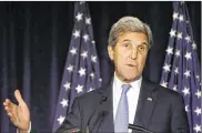  ?? ASSOCIATED PRESS ?? Secretary of State John Kerry is threatenin­g to cut off all contact with Moscow over Syria, unless Russian and Syrian government attacks on Aleppo end. The bombardmen­t of Aleppo continued for the sixth consecutiv­e day on Wednesday.