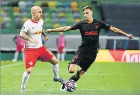  ?? FOTO: AP ?? Angeliño en el partido de cuartos de Champions ante el Atlético de Madrid