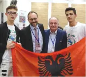  ?? (Courtesy EMIS) ?? EMIS STUDENTS with EU ambassador Emmanuel Joffre and Albanian Ambassador Bardhyl Canaj.