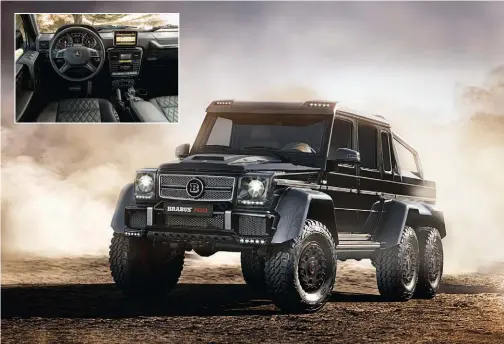  ??  ?? Arriba, uno de los quince Brabus G700, aún mas exclusivo que el Mercedes, con un precio que arrancaba en los 525.000 dólares y podía crecer bastante más con cientos de opcionales posibles.