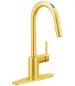  ??  ?? U by Moen Smart Faucet in gold finish adds an elegant touch.