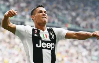  ??  ?? Juventus striker, Cristiano Ronaldo celebrates after scoring a goal.