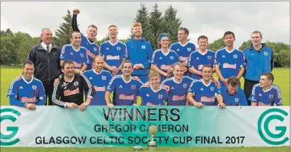  ?? Photograph: Neil Paterson. ?? Kyles Athletic celebrate after winning the Gregor Cameron Celtic Society Cup.