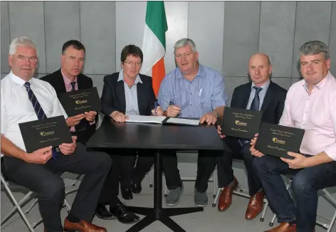  ??  ?? At the opening of the Books of Condolence in County Hall: Cllr Pip Breen (Gorey District Chairman), Cllr Michael Whelan (New Ross Chairman), Annette O’Neill (Acting CE Wexford County Council), Cllr Paddy Kavanagh (Chairman Wexford County Council), Cllr...