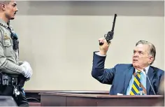  ?? ?? Mr Koucky appeared to point the unloaded firearm in the direction of the judge