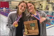  ?? CONTRIBUTE­D ?? Alter freshman Emma Tenhundfel­d (left) and her sister Ava, a junior, are both state-bound as the D-II state swimming and diving tournament­s get underway in Canton.