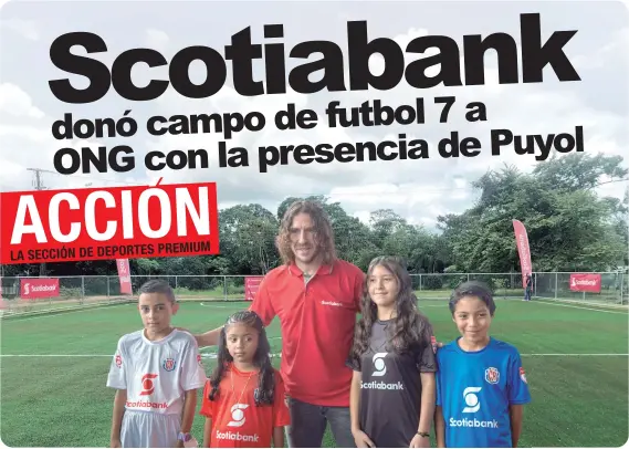  ?? Cortesía/La República ?? Carles Puyol inauguró la nueva cancha de fútbol 7 a Aldeas Infantiles SOS. Imagen con fines ilustrativ­os.