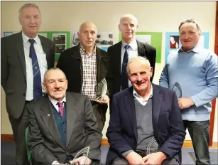  ??  ?? Former Chairmen Noel Corkery (founder), Donal Lehane, Tim Leader (current chairman), and John Forde, pictured with Peter Byrne (CEO FRS Ireland) and Manager Dan O’ Riordan at the FRS Network 40th Anniversar­y celebratio­n in Kanturk.