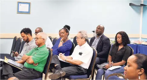  ??  ?? Attendees at the annual general meeting held at the Shipping Associatio­n of Jamaica offices.