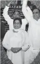  ?? — PTI ?? Mayawati is garlanded after she was unanimousl­y elected as BSP president for a third term in Lucknow on Saturday.