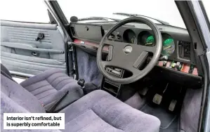  ??  ?? Interior isn’t refined, but is superbly comfortabl­e