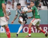  ?? (AFP) ?? Argentina’s midfielder Enzo Fernandez fires in his team’s second goal against Mexico at the Lusail Stadium on Saturday night.