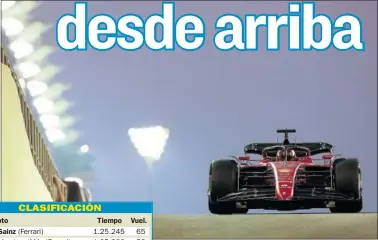  ?? ?? Carlos Sainz pilota el Ferrari durante el test en Abu Dabi.