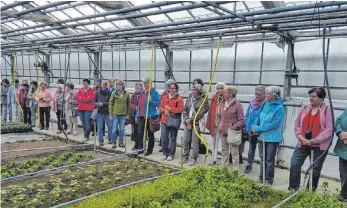  ?? FOTO: LANDESFRAU­EN ?? Großes Interesse bei der Besichtigu­ng der Gärtnerei Hauf in Simmerberg.