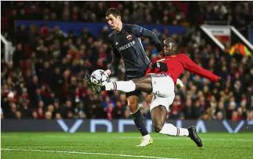  ?? Moscow. — AP ?? End of drought: Manchester United’s Romelu Lukaku scoring the equaliser against CSKA