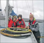  ??  ?? Pupils about HWDT’s boat Silurian.