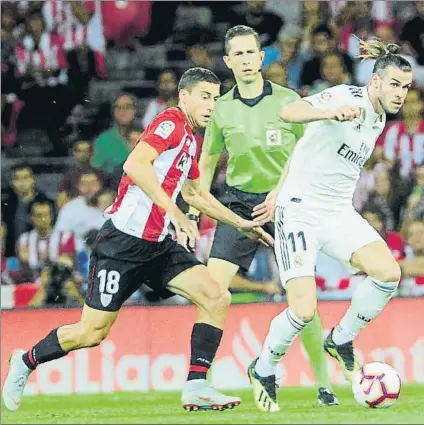  ?? FOTO: JUAN ECHEVERRÍA ?? Exigente nivel El partido del Real Madrid debe servir de ejemplo en la línea a seguir por el conjunto bilbaíno