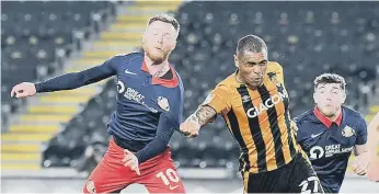  ??  ?? Aiden O’Brien in action against Hull City.