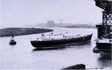  ??  ?? Royal yacht takes to the water after the launching ceremony by the Queen