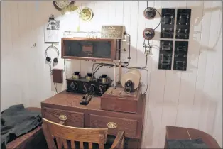  ?? GLEN WHIFFEN/THE TELEGRAM ?? A replica of the SS Florizel’s Marconi Wireless room is on display at the main building of the Admiralty House Communicat­ions Museum in Mount Pearl. Thirty-four survivors crammed in the room to wait out the storm while other deck structures were torn...