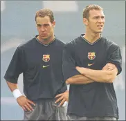  ?? FOTO: PEP MORATA ?? Reina y Andersson, en el Barçá 2001-02